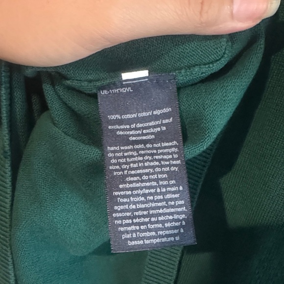 Tommy Hilfiger Teal V-Neck Sweater for Women - Picture 7 of 8